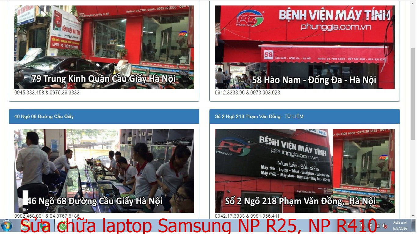 sửa chữa laptop Samsung NP R25, NP R410, NP R50