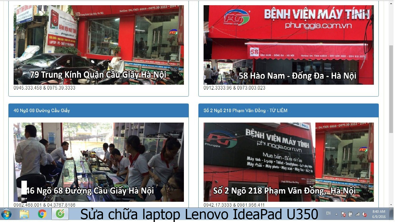 sửa chữa laptop Lenovo IdeaPad U350