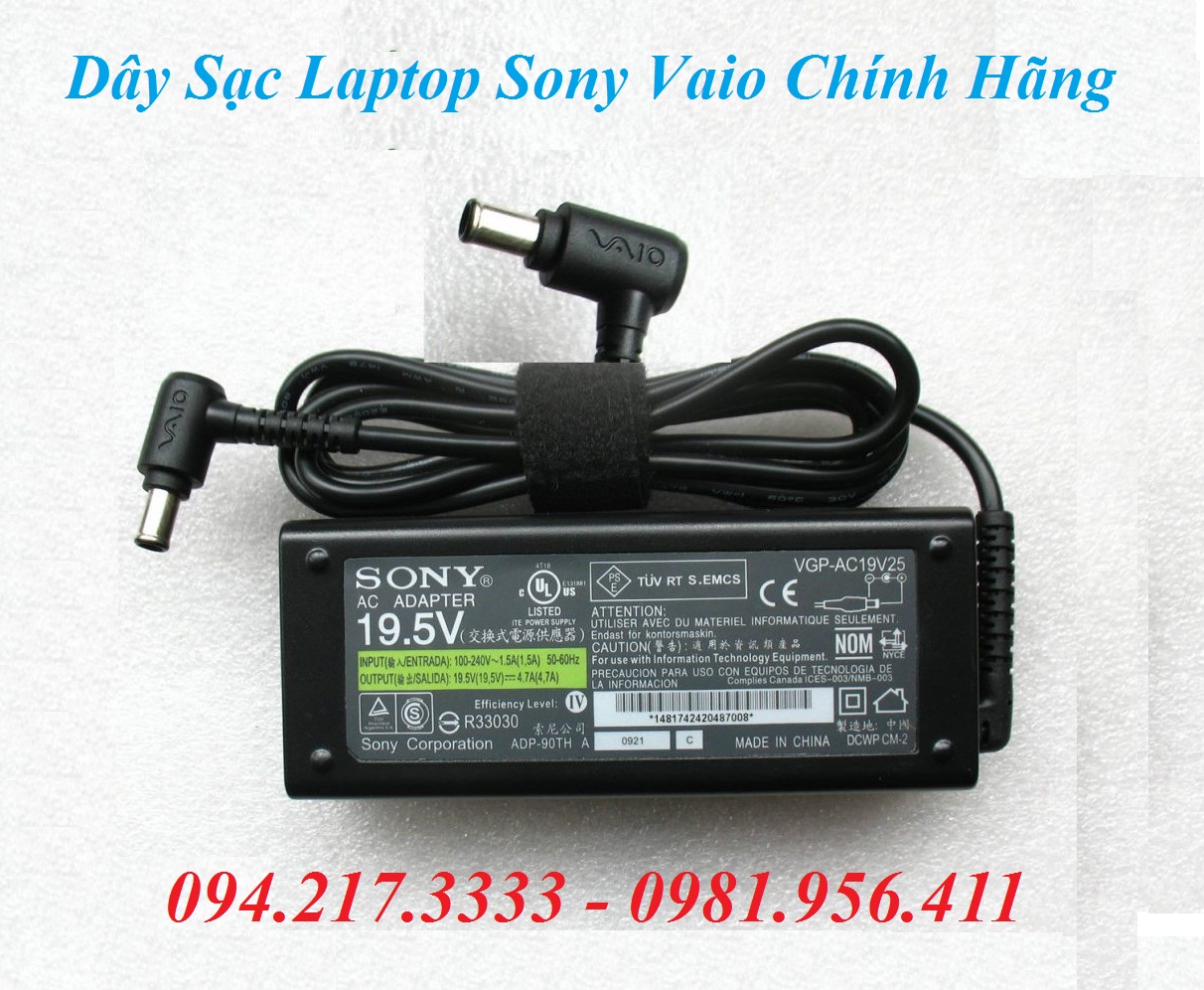 Dây Sạc Laptop Sony Vaio Chính Hãng - Giao Hàng Tận Nơi